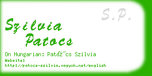 szilvia patocs business card