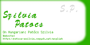 szilvia patocs business card